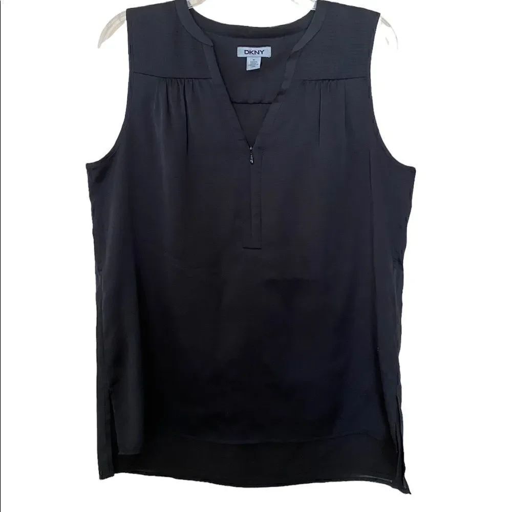DKNY Black Sleeveless Blouse 